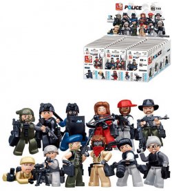 SLUBAN POLICE Mini figurka policista 12 druh set s doplky ke s