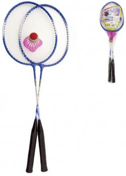 Badminton set 2 plky kovov + mek rzn barvy