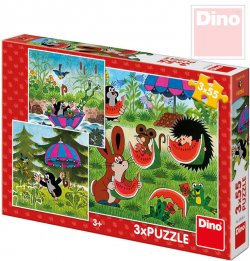 DINO Puzzle Krtek a paraplko (Krteek) 18x18cm 3v1 skldaka 3