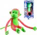PLYŠ Baby opička svítící ve tmě 45cm růžovo-zelená s hvězdičkami