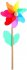 Větrník duhový květina 30cm dřevěná tyčka plastová růžice