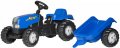 ROLLY TOYS Traktor dětský šlapací Rolly Kids modrý set s vlečkou