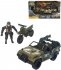 Auto vojensk army vozidlo set s motocyklem a 2 figurkami s dopl