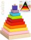CUBIKA DŘEVO Baby Pyramida duhová navlékací stavebnice set 9 díl