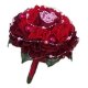 Vyšívaná svatební kytice růží č.4 vínovočervená