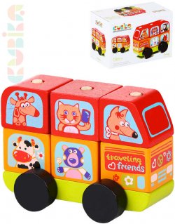 CUBIKA DEVO Baby Minibus astn zvtka navlkac stavebnice