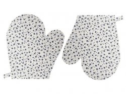 Dtsk chapky Tmav modr kvtka na bl - sada 2ks