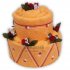 Narozeninový dort dvoupatrový oranžový s perličkami