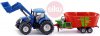 SIKU Traktor modrý New Holland set čelní nakladač s vlekem 1:50