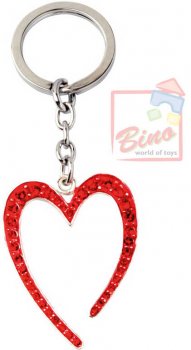 BINO Přívěsek zdobený s drahokamy srdce červené 10cm na klíče ko