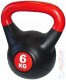 ACRA inka kettlebell s cementovou npln 6 kg erno-erven