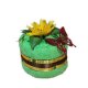 Ručníkový malý dort zelený slunečnice
