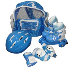 Dtsk kolekov brusle s psluenstvm vel.31-34 modr sada