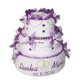 Luxusní ručníkový dort svatební bílý fialové zdobení