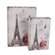 Dřevěná kniha Eiffelovka, 2ks D1617