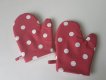 Dětské chňapky Vínové, bílý puntík 17mm - sada 2ks Dětské chňapky Vínové, bílý puntík 17mm - sada 2ks