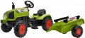 FALK Traktor Claas Arion 410 šlapací Zelený vozítko s valníkem s