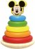 DŘEVO Baby pyramida navlékací věžička s barevnými kroužky Mickey
