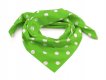 Bavlněný šátek neonově zelený - bílý puntík 17 mm
