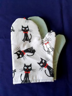 Kuchysk chapky s teflonem ern a bl koka na ed