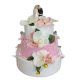 Svatební dort textilní růžovobílý se soškou