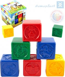 CHEMOPLAST Set 8 baby kostek PH plastov kostiky barevn v krab