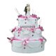 Luxusní ručníkový dort svatební bílý růžové zdobení - soška