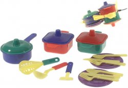 MAD Dětské plastové nádobí kuchyňský set s příbory a doplňky v s [41021]