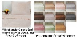 Mikroflanelov povleen rozmr Francie 200x240, 2x70x90cm