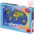 DINO Puzzle XL 300 dílků Mapa světa dětská 47x33cm skládačka v k
