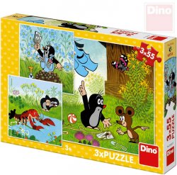 DINO Puzzle 3x55 dlk Krtek a kalhotky (Krteek) 18x18cm sklda