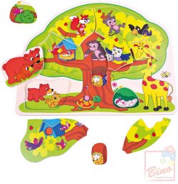 BINO DEVO Baby puzzle vesel zvtka 12 dlk vkldaka strom