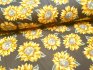 Bavlněná látka metráž šíře 240 cm - Slunečnice na hnědé