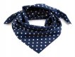 Bavlněný šátek tmavě modrý - bílý puntík 7 mm