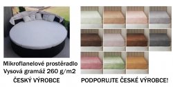 Mikroflanelov prostradlo kruh (kulat) prmr 170cm 260g/m2