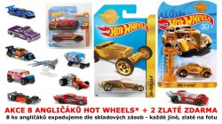 Hot Wheels AKCE angliky 8+2 zlat ZDARMA