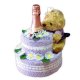 Textilní dort se šampaňským tm.modrá