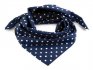 Motorkářský bavlněný šátek tmavě modrý, bílý puntík 7mm