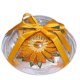 Vyšívaná ozdoba květ Gerbera oranžová BOX