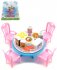 Nábytek herní set stůl jídelní a židle s nádobím a potravinami r