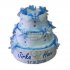 Luxusní ručníkový dort svatební bílý světle modré zdobení