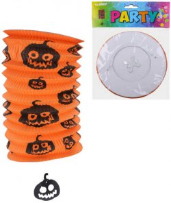 Lampion oranov potisk dn 15cm vlec Halloween na svku / 