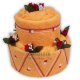 Narozeninový dort dvoupatrový oranžový s perličkami