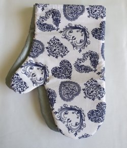 Kuchysk chapky s teflonem Srdce tradin motiv