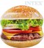 INTEX Lehtko nafukovac Hamburger 145x142cm matrace s chyty na