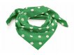 Bavlněný šátek trávově zelený - bílý puntík 17 mm