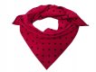 Trojcípý bavlněný šátek - BERUŠKA červený, černý puntík 8 mm