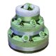 Svatební dort z ručníku a osušky zelený růžičky