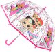 Deštník dětský holčičí L.O.L. 64x71cm průhledný manuální v sáčku