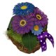 Květinový košíček 01 Gerbera Kopretina fialová modrá